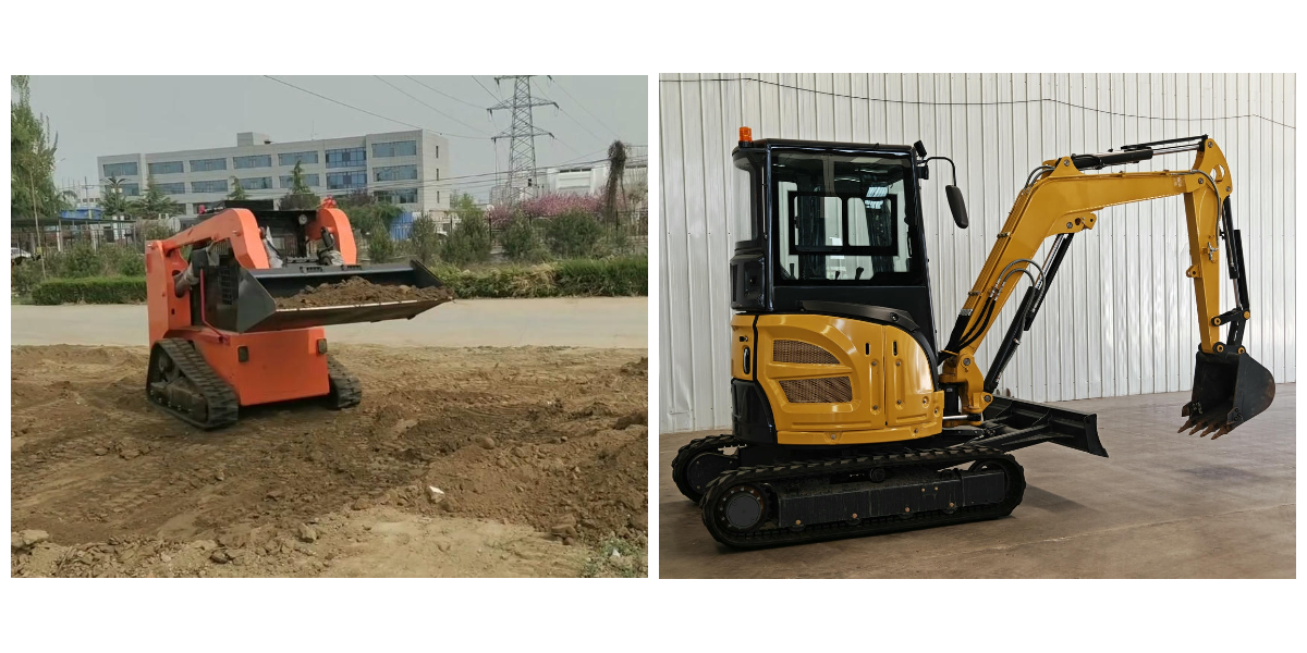 skid steer loader and mini excavator